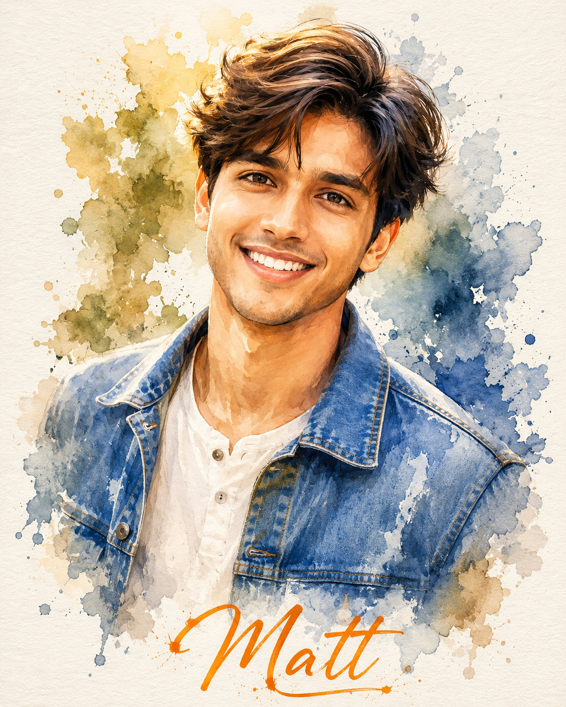 Watercolor Splash Portrait